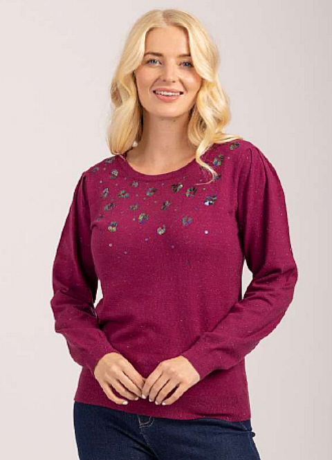 Mudflower Animal Print Sequin Jumper